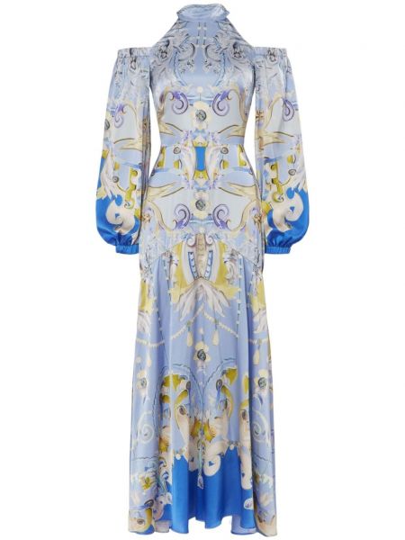 Lige kjole med print Temperley London blå