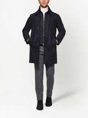 Péřový vlněný kabát Norwegian Wool černý