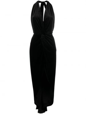 Σατέν κοκτέιλ φόρεμα Ana Radu μαύρο