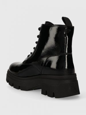 Chunky kotníkové boty na podpatku na plochém podpatku Calvin Klein Jeans černé