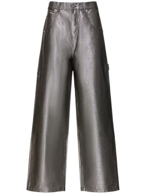 Oversize дънки светлоотразителни Marc Jacobs сребристо