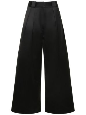 Voľné viskózové bavlnené nohavice Khaite čierna