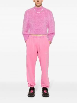 Spodnie sportowe bawełniane z nadrukiem Martine Rose różowe