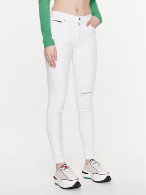 Priliehavé skinny fit džínsy Tommy Jeans biela