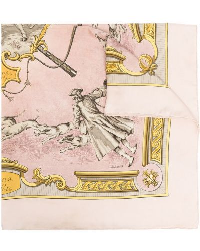 Pañuelo con estampado Hermès rosa