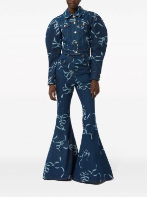 Spodnie z nadrukiem Nina Ricci niebieskie