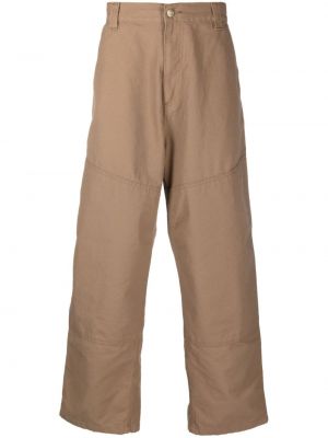 Kalhoty s nízkým pasem relaxed fit Carhartt Wip hnědé
