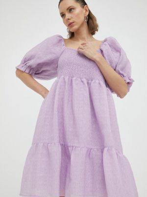 Mini šaty Bruuns Bazaar fialové