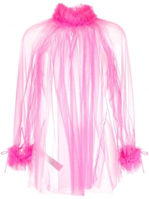 Tüll transparenter bluse Styland pink