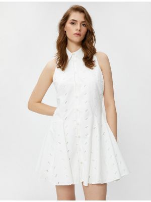 Mini šaty bez rukávů Koton bílé