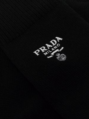 Calcetines con bordado Prada negro