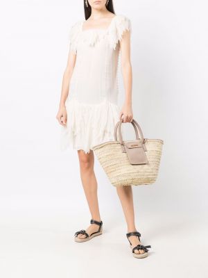Jedwabna sukienka mini z falbankami John Galliano Pre-owned biała