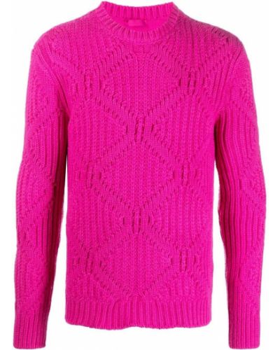Pull en laine à imprimé à motif géométrique Valentino Garavani rose