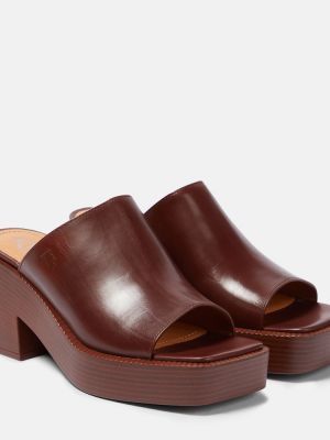 Papuci tip mules din piele Tod's maro