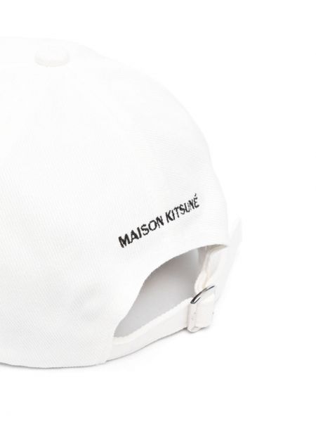 Cappello con visiera di cotone Maison Kitsuné bianco