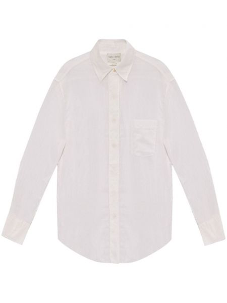 Памучна копринена риза Forte_forte бяло