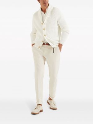 Pantalon chino slim Brunello Cucinelli blanc