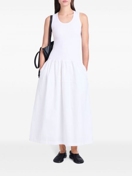 Kleid aus baumwoll mit u-boot-ausschnitt Proenza Schouler White Label weiß