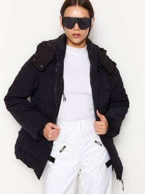Ūdensizturīga slēpošanas jaka ar kapuci Trendyol melns