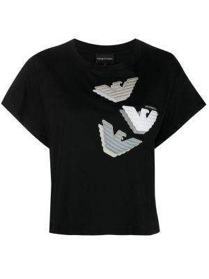 T-shirt i bomull Emporio Armani svart