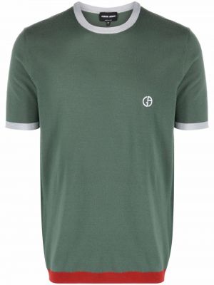 T-shirt med broderi Giorgio Armani grön