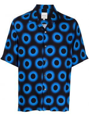 Camicia con stampa a maniche corte con motivo geometrico Paul Smith blu