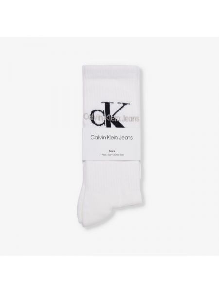 Трикотажные хлопковые носки Calvin Klein белые