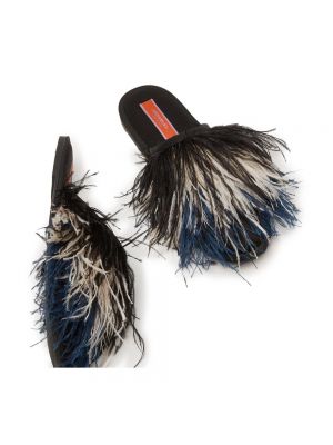 Calzado con plumas slip on de plumas La Doublej negro
