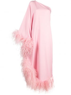 Vakarinė suknelė su plunksnomis Taller Marmo rožinė
