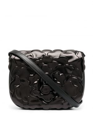 Bolso clutch de flores Valentino Garavani negro