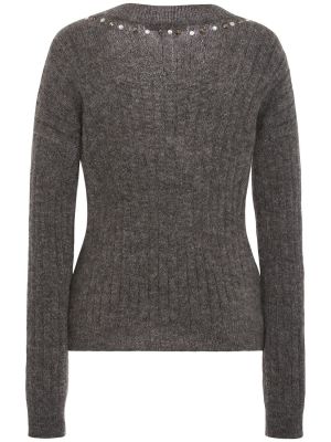 Mohérový sveter Alessandra Rich sivá