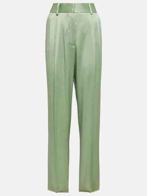 Satynowe proste spodnie Blazã© Milano zielone