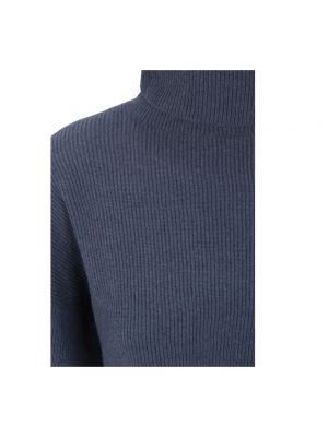Jersey cuello alto con cuello alto de tela jersey Brunello Cucinelli azul
