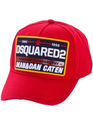 Czerwona czapka z daszkiem Dsquared