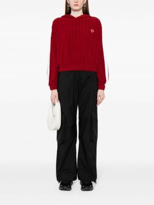 Raštuotas dryžuotas džemperis su gobtuvu The Upside raudona