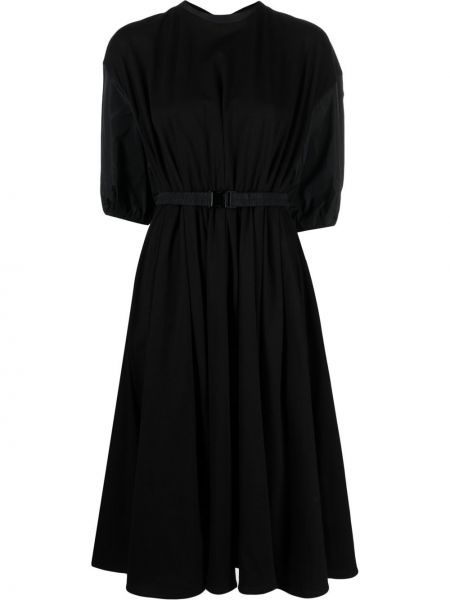 Βαμβακερή μίντι φόρεμα Moncler μαύρο