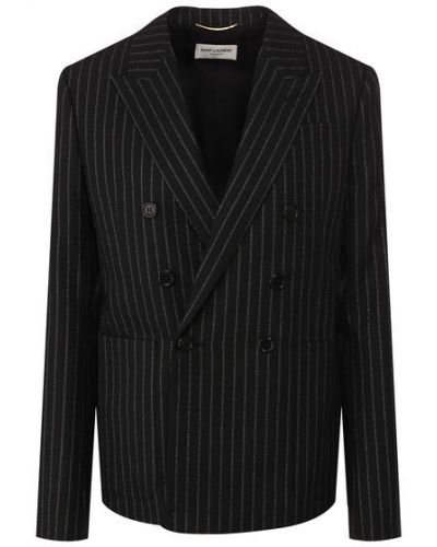 Шерстяной пиджак Saint Laurent, черный