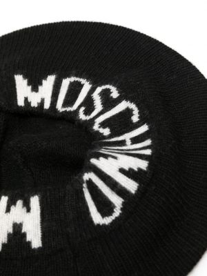 Plstěný baret Moschino černý