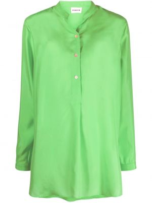 Копринена риза с копчета P.a.r.o.s.h. зелено