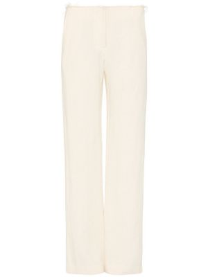 Lniane spodnie z niską talią St.agni białe