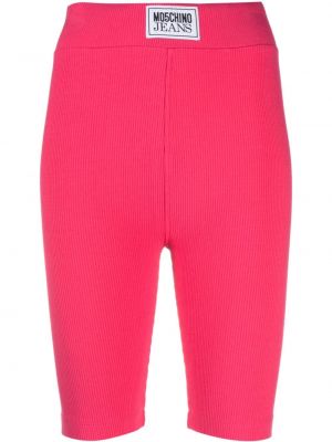 Pantaloni scurți din denim Moschino Jeans roz
