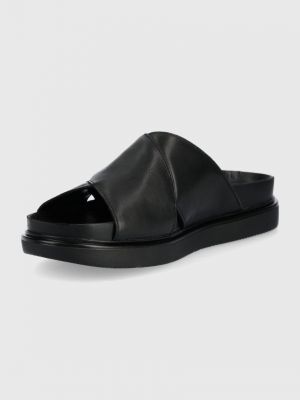 Papuci din piele cu platformă Vagabond negru
