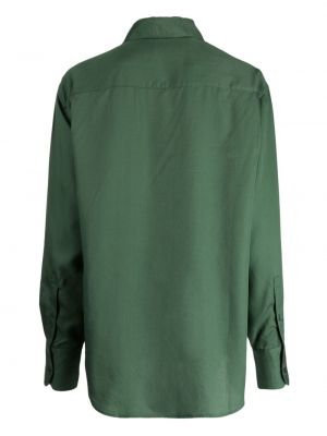 Košile z lyocellu Lacoste zelená
