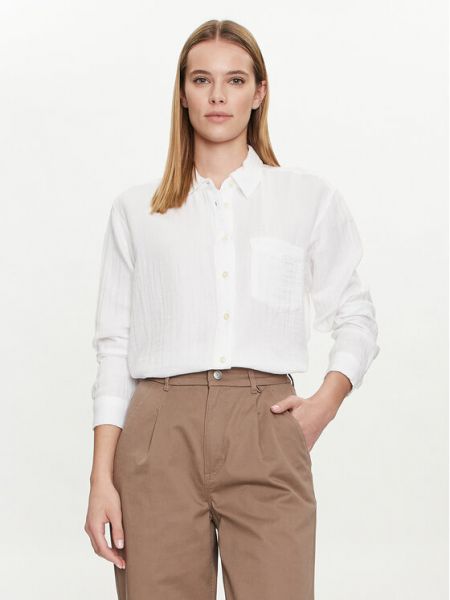Relaxed oversize риза от муселин Gap бяло