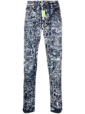 Jeans skinny con stampa Philipp Plein blu