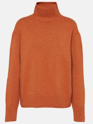 Кашемировый свитер с высоким воротником Loro Piana, апельсин