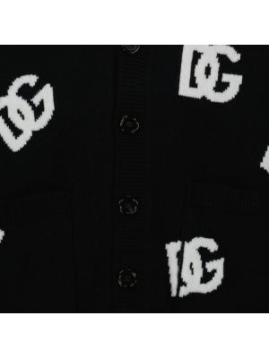 Cárdigan de lana con estampado Dolce & Gabbana negro