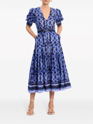 Bavlněné midi šaty Rebecca Vallance modré