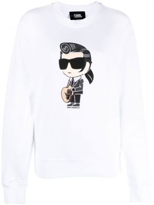 Sweat col rond col rond Karl Lagerfeld blanc
