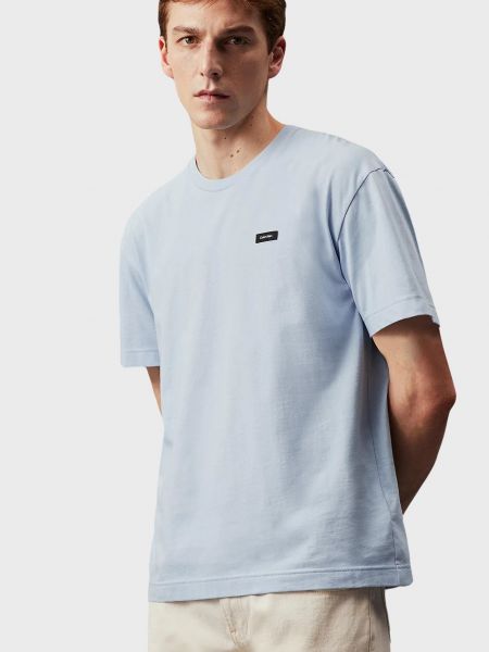 Бавовняна футболка Calvin Klein блакитна